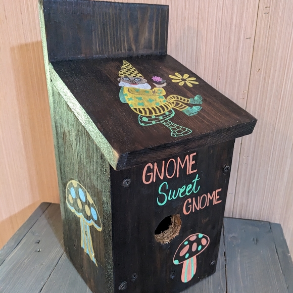 Handmade GNOME Cedar Wood Birdhouse - Picture 4 of 8